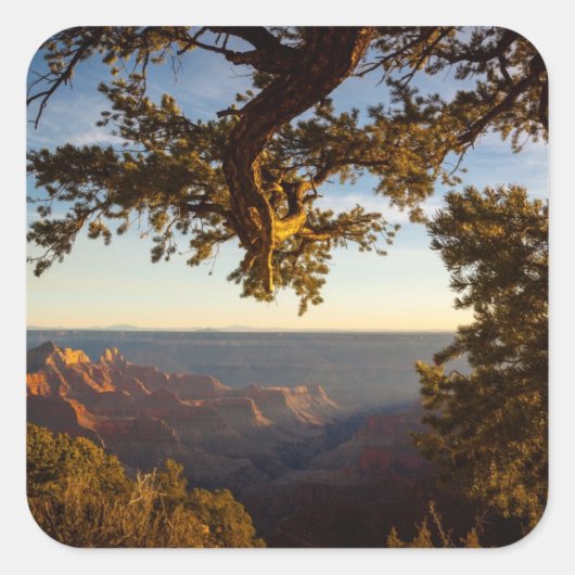 Sunset over Grand Canyon Vierkante Sticker (Voorkant)