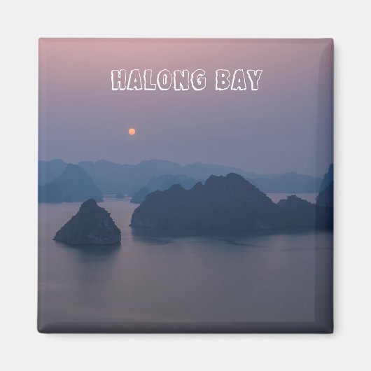 Sunset over Halong Bay - Vietnam, Azië Magneet (Voorkant)