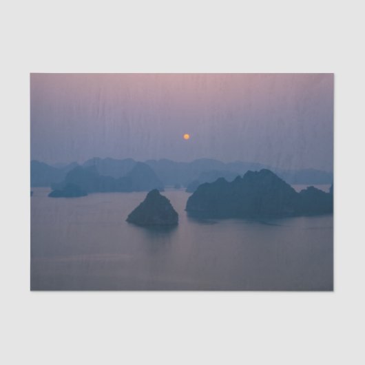 Sunset over Halong Bay - Vietnam, Azië Tissuepapier (Voorkant)