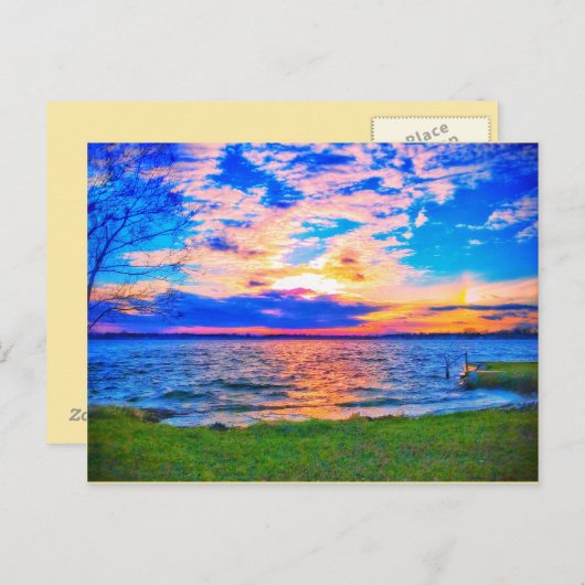 Sunset over het briefkaart van het wemmeer (Voorkant / Achterkant)