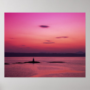 Sunset over het eiland Skye, uit Mallaig, Poster