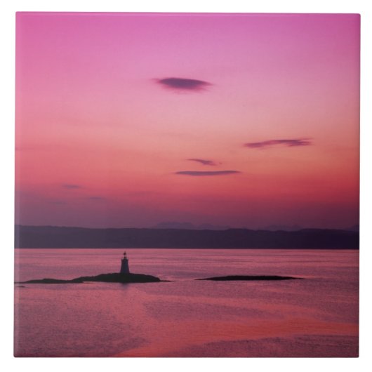 Sunset over het eiland Skye, uit Mallaig, Tegeltje (Voorkant)