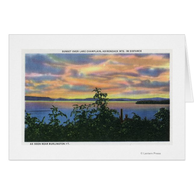 Sunset over het meer, Adirondack Mts in (Voorkant Horizontaal)