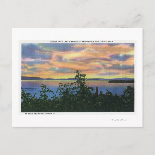 Sunset over het meer, Adirondack Mts in Briefkaart (Voorkant)