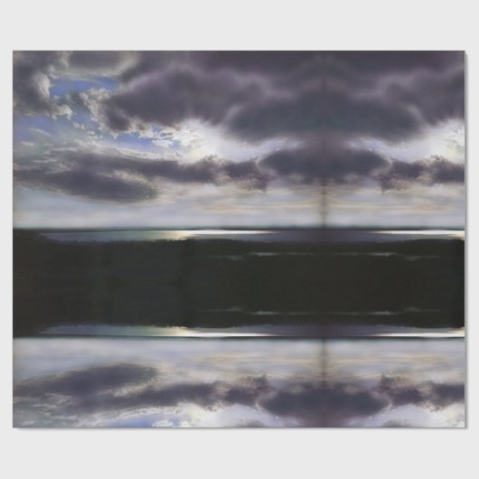 Sunset over het meer cadeaupapier (Vlak)