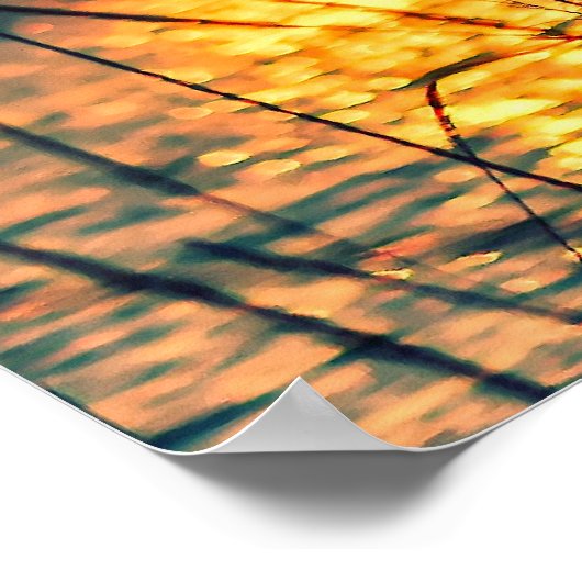 Sunset over het meer poster (Hoek)