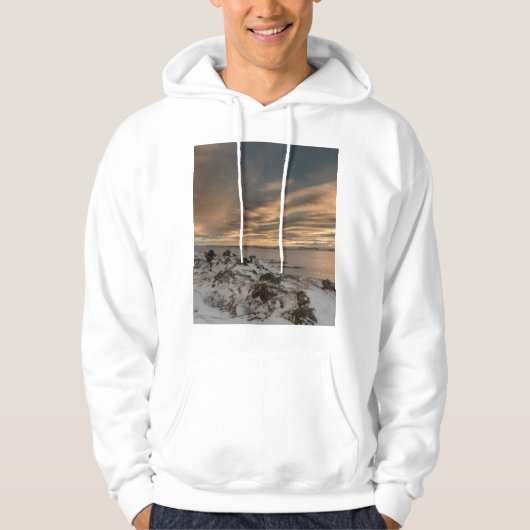 Sunset over het meer van Myvatn, IJsland Hoodie (Voorkant)