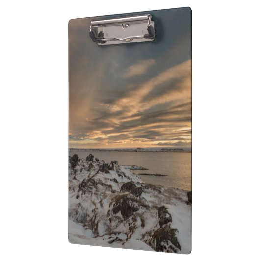 Sunset over het meer van Myvatn, IJsland Klembord (Links)
