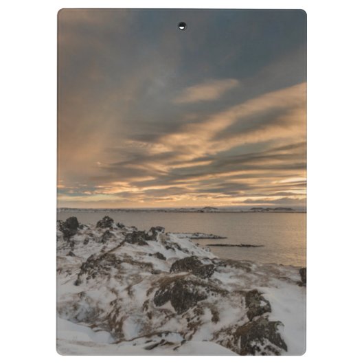 Sunset over het meer van Myvatn, IJsland Klembord (Achterkant)