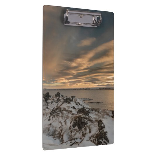 Sunset over het meer van Myvatn, IJsland Klembord (Rechts)