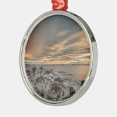 Sunset over het meer van Myvatn, IJsland Metalen Ornament (Links)