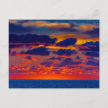 Sunset over het Michiganmeer in Ludington, Michiga
