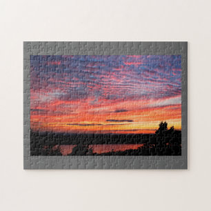 Sunset over het nationaal park Eagle Lake Acadia Legpuzzel