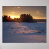 Sunset over het veld poster (Voorkant)