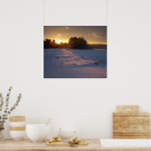 Sunset over het veld poster (Keuken)