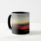 Sunset over het zee in de mok Aberystwyth (Voorkant links)