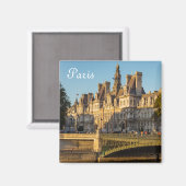 Sunset over Hotel de Ville in Parijs, Frankrijk Magneet (Voorkant / Achterkant)