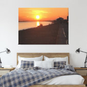 Sunset Over Hythe Bay Kent met Vissende boten Canvas Afdruk (Insitu (Slaapkamer))