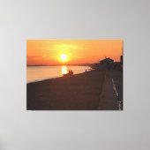 Sunset Over Hythe Bay Kent met Vissende boten Canvas Afdruk (Voorkant)