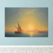 Sunset Over Ischia Canvas Afdruk (Insitu (Houten vloer))