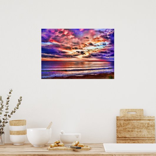 Sunset Over Jaco Beach Costa Rica Poster (Keuken)