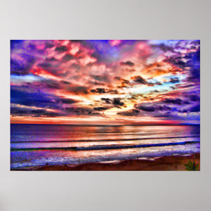 Sunset Over Jaco Beach Costa Rica Poster