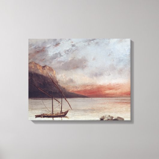Sunset over Lake Leman, 1874 Canvas Afdruk (Voorkant)