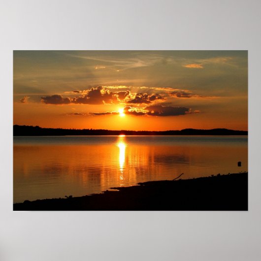 Sunset Over Lake Thurmond Poster (Voorkant)