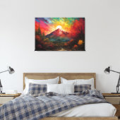 Sunset over Landscape Canvas Afdruk (Insitu (Slaapkamer))