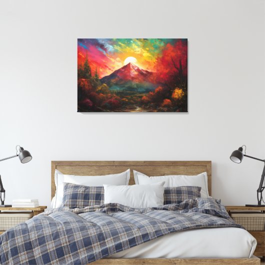 Sunset over Landscape Canvas Afdruk (Insitu (Slaapkamer))