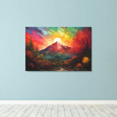 Sunset over Landscape Canvas Afdruk (Insitu (Houten vloer))