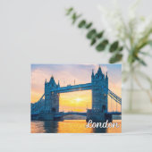 Sunset Over Londen, Engeland, Verenigd Koninkrijk Briefkaart (Staand voorkant)