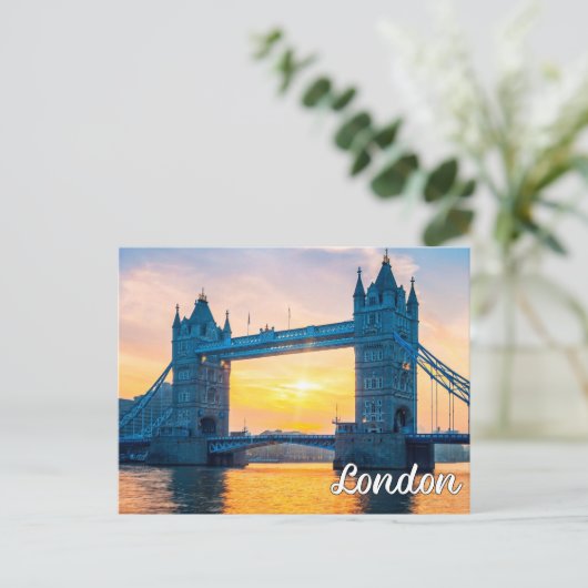 Sunset Over Londen, Engeland, Verenigd Koninkrijk Briefkaart (Staand voorkant)