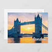 Sunset Over Londen, Engeland, Verenigd Koninkrijk Briefkaart (Voorkant / Achterkant)