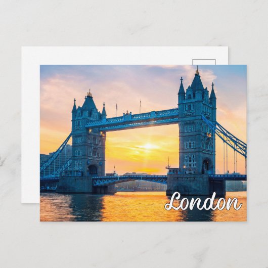 Sunset Over Londen, Engeland, Verenigd Koninkrijk Briefkaart (Voorkant / Achterkant)