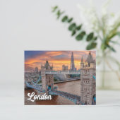 Sunset Over Londen, Engeland, Verenigd Koninkrijk Briefkaart (Staand voorkant)