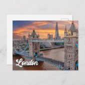 Sunset Over Londen, Engeland, Verenigd Koninkrijk Briefkaart (Voorkant / Achterkant)