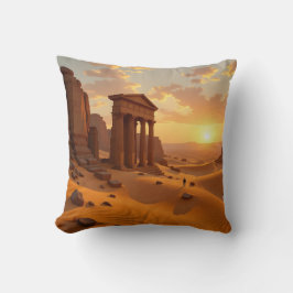 Sunset over lost Temple Four Riders Western Pillow Kussen
