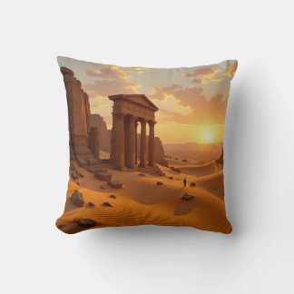 Sunset over lost Temple Four Riders Western Pillow Kussen