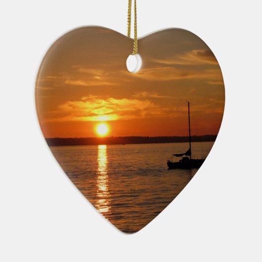 Sunset Over Lummi Island Keramisch Ornament (Rechts)