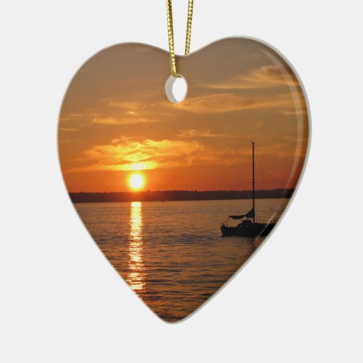 Sunset Over Lummi Island Keramisch Ornament (Links)