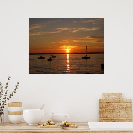 Sunset Over Lummi Island Poster (Keuken)
