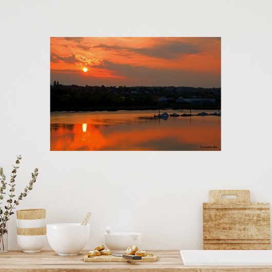 Sunset Over Medway Print (Keuken)