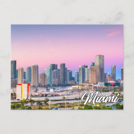 Sunset Over Miami, Florida, Verenigde Staten Briefkaart