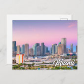 Sunset Over Miami, Florida, Verenigde Staten Briefkaart (Voorkant / Achterkant)