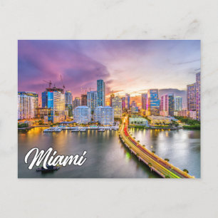 Sunset Over Miami, Florida, Verenigde Staten Briefkaart