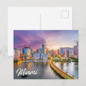 Sunset Over Miami, Florida, Verenigde Staten Briefkaart (Voorkant / Achterkant)
