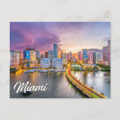 Sunset Over Miami, Florida, Verenigde Staten Briefkaart (Voorkant)