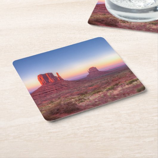 Sunset Over Monument Valley Arizona Kartonnen Onderzetters (Schuin)