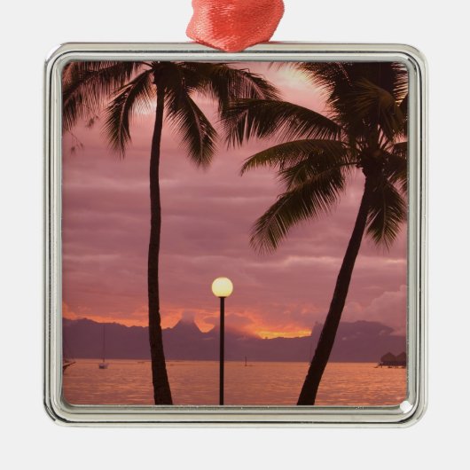 Sunset over Moorea van Sofitel Maeva Beach Metalen Ornament (Voorkant)